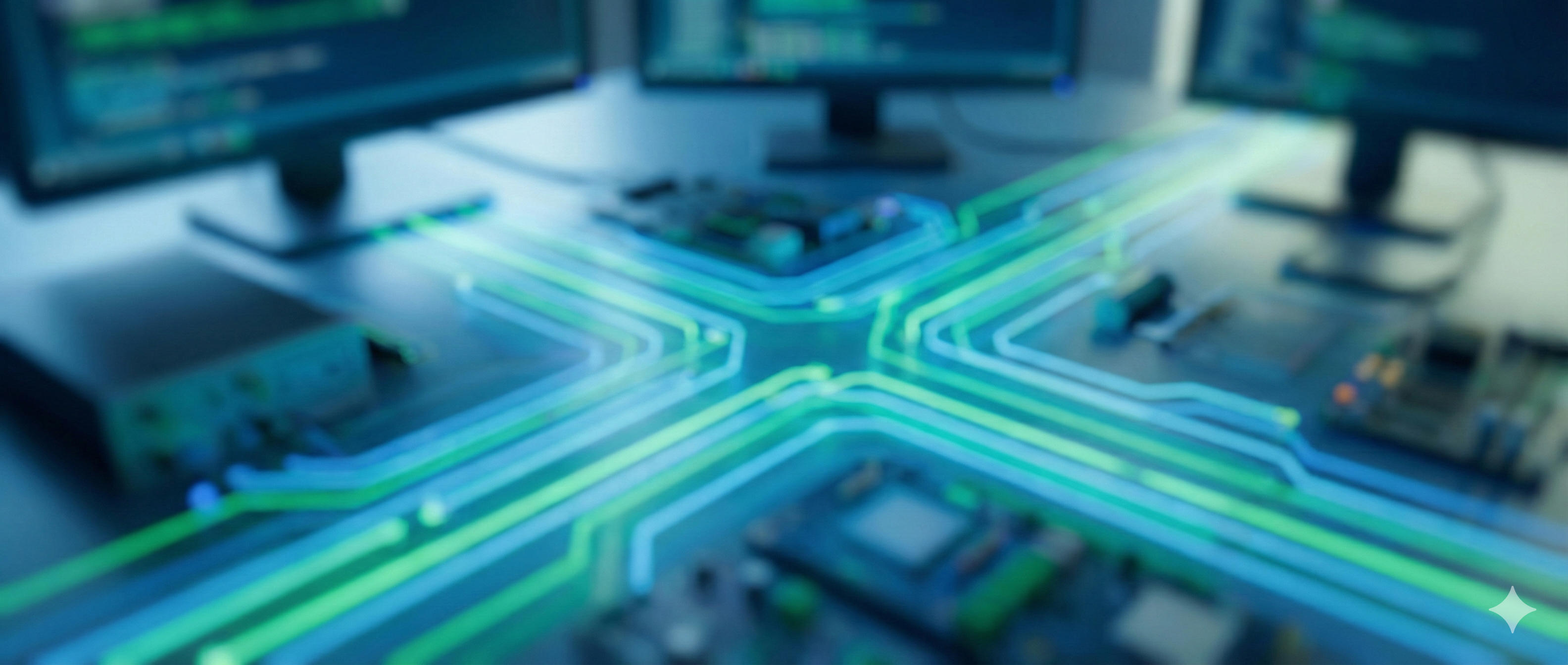 Futuristic background representing system integration and software design